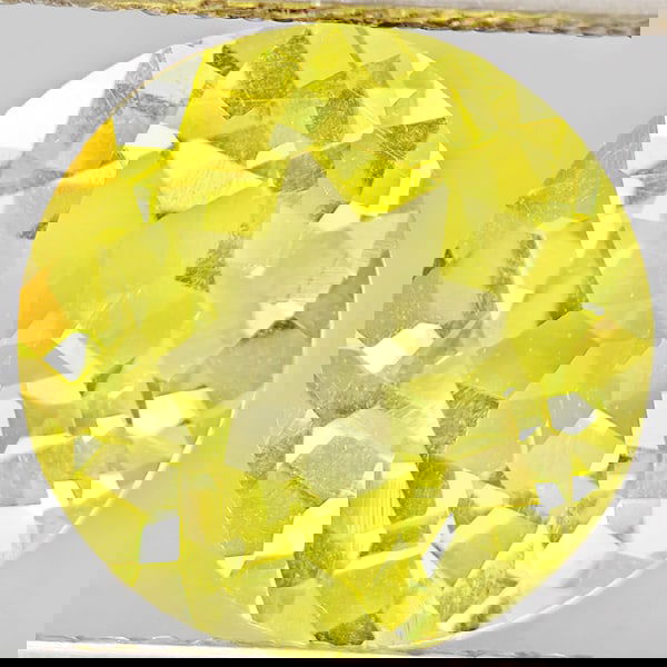 Natural Yellow Lemon Quartz 3.69 Ct. Round Shape 10.1 Mm Gemstone From Brazil (1 of 3)