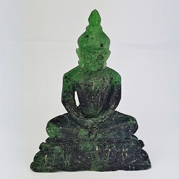 Natural Red Green Ruby in Zoisite 62.14 Ct. Buddha Carving Shape 45 x 32 Mm Gemstone From Madagascar: Product ID: 805935831 Product Name: Natural Zoisite Carving Weight: 62.14 CT. Size: 45 x 32 x 11 MM. Shape: Carving shape Color: Red Green Clarity:Opaque Luster: Good Gems Origin: Madagascar Treatment