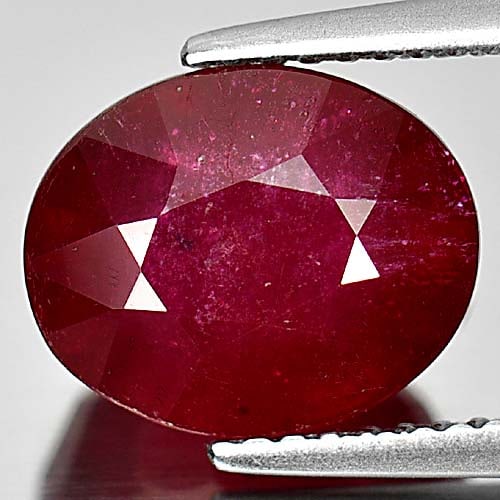 Natural Purplish Red Ruby 5.67 Ct. Oval Shape 10.5 x 8.6 Mm. Gemstone From Madagascar (1 of 3)