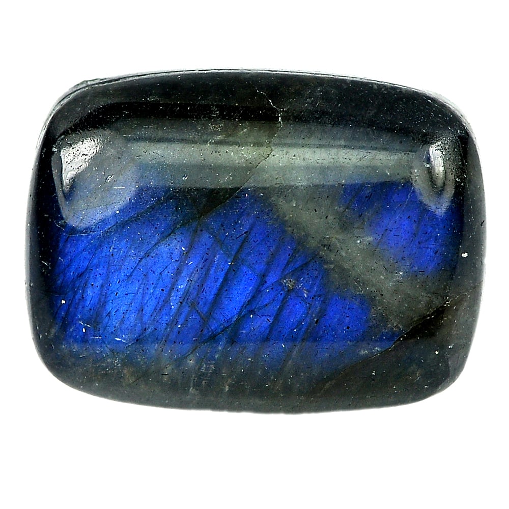 Natural Multi Color Blue Labradorite Doublet 9.22 Ct. Baguette Cabochon Shape 16.2 x 12 Mm. Gemstone (1 of 3)