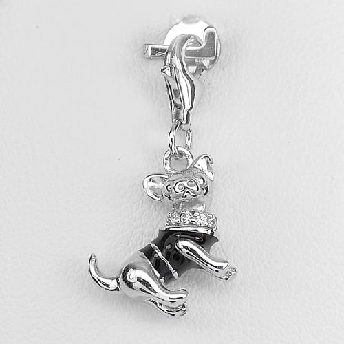 925 Sterling Silver Pendant Jewelry Beautiful Dog Design 2.94 Grams (1 of 3)