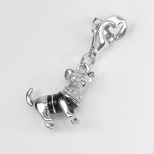 925 Sterling Silver Pendant Jewelry Beautiful Dog Design 2.94 Grams - 2