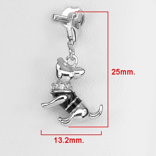 925 Sterling Silver Pendant Jewelry Beautiful Dog Design 2.94 Grams - 3
