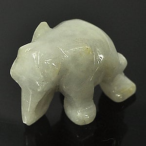 Natural Gray Jade 59.13 Ct. Carving Elephant Shape 22 x 19 Mm Gemstone from Thailand: Product ID: 819806521 Product Name: Natural Jade Weight: 59.13 CT. Size: 22 x 19.1 x 14.8 MM. Shape: Carving Elephant Color: Gray Clarity:Opaque Luster: Good Gems Origin: Thailand Treatment: Unheated