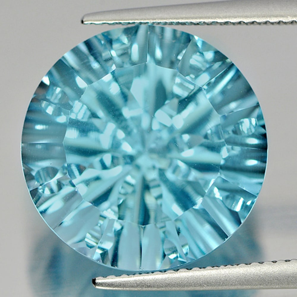 Natural Blue Topaz 18.40 Ct. Clean Round Shape 16 Mm. Gemstone From Brazil (1 of 3)