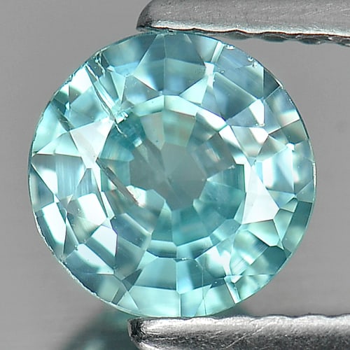Natural Blue Color Zircon 1.32 Ct. Round Shape 6.6 Mm Gemstone from Cambodia (1 of 3)