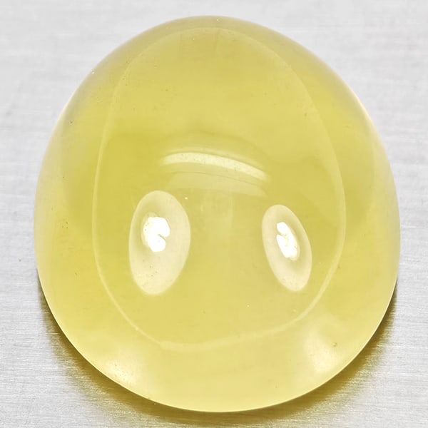 Natural Yellow Lemon Quartz 22.14 Ct. Oval Cabochon Shape 19.1 x 16.1Mm Gemstone From Brazil (1 of 3)