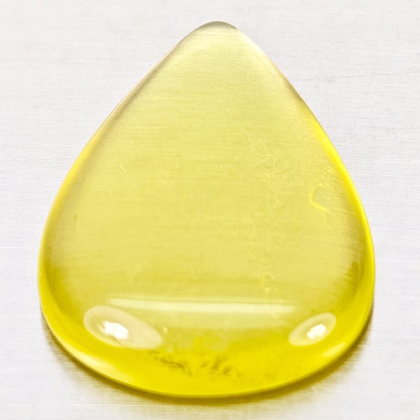 Natural Yellow Lemon Quartz 10.92 Ct. Pear Cabochon Shape 21 x 16 Mm Gemstone From Brazil (1 of 3)