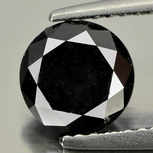 Natural Black Diamond 1.72 Ct. Round Brilliant Cut 7 Mm. Diamond From Belgium (1 of 3)