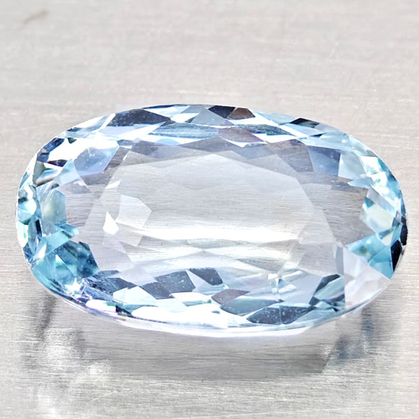 Natural Light Blue Aquamarine 1.74 Ct. Oval Shape 9.9 x 6.1 Mm Gemstone From Brazil (1 of 3)