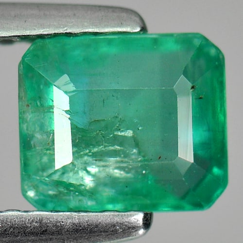 Certified Natural Green Emerald 1.33 Ct. Octagon Shape 6.45 x 5.56 Mm. Gemstone From Columbia (1 of 4)