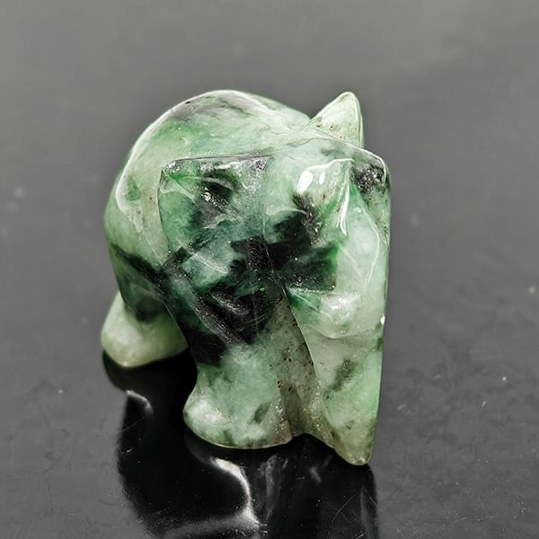 Natural Multi Color Jade 52.04 Ct. Elephant Carving Shape 16 x 28 Mm Gemstone From Thailand (1 of 3)