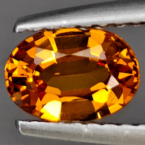 Natural Orange Spessartine Garnet 0.78 Ct. Oval Shape 6.9 x 4.9 Mm Gemstone From Namibia (1 of 3)