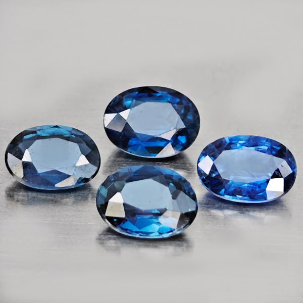 Natural Blue Sapphire 1.34 Ct. 4 Pcs Oval Shape 4.8 x 3.5 Mm Gemstone From Madagascar (1 of 3)