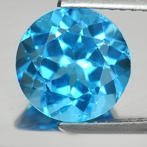 Natural Swiss Blue Topaz 3.44 Ct. Round Shape 9 Mm Gemstone from Brazil (1 of 3)
