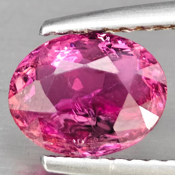 Natural Pink Tourmaline 1.30 Ct. Oval Shape 8 x 6.2 Mm Gemstone from Nigeria: Product ID: 807251311 Product Name: Natural Tourmaline Weight: 1.30 CT. Size: 8 x 6.2 x 4 MM. Shape: Oval Shape Color: Pink Clarity:SI1 Luster: Good Gems Origin: Nigeria Treatment: Unheated Crystal St