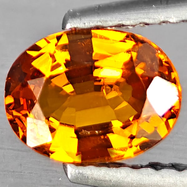 Natural Orange Spessartine Garnet 0.88 Ct. Oval Shape 7 x 5.3 Mm Gemstone From Namibia (1 of 3)