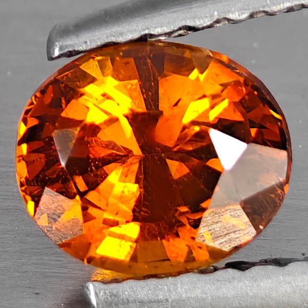 Natural Orange Spessartine Garnet 1.00 Ct. Oval Shape 6.4 x 5.4 Mm Gemstone From Namibia (1 of 3)