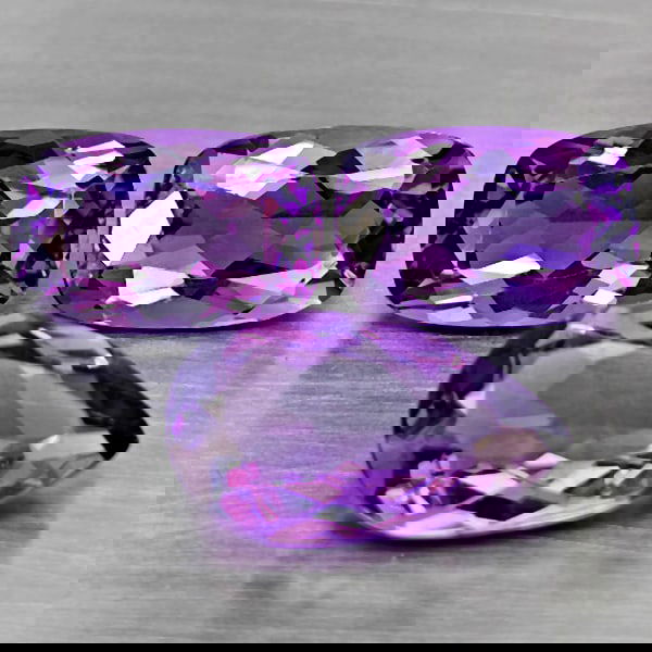 Natural Purple Amethyst 9.66 Ct. 3 Pcs Mixed Shape Gemstone From Brazil (1 of 3)