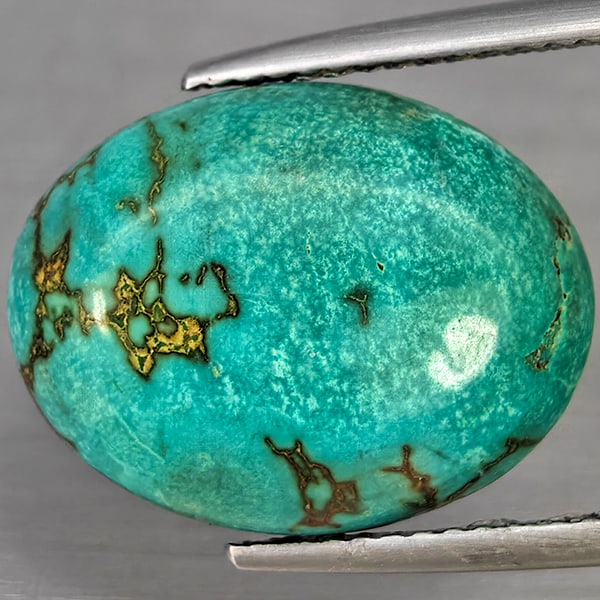 Natural Multi Color Green Turquoise 7.05 Ct. Oval Shape Cabochon 16.5 x 12.6 Mm Gemstone from india (1 of 3)