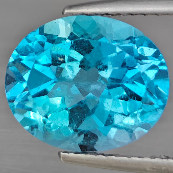 Natural Gem Swiss Blue Topaz 5.99 Ct. Oval Shape 12.2 x 11.2 Mm Gemstone from Brazil (1 of 3)