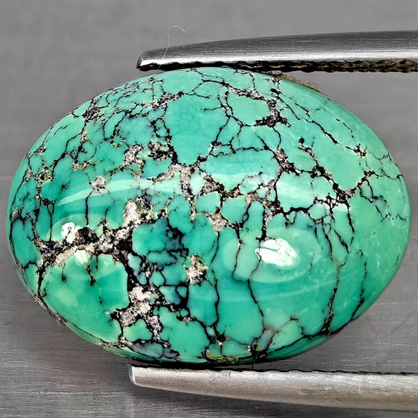 Natural Multi Color Green Turquoise 7.22 Ct. Oval Shape Cabochon 15.8 x 11.8 Mm Gemstone from india (1 of 3)