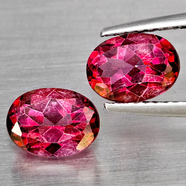 Natural Pink Topaz 3.34 Ct. 2 Pcs Oval Shape 8 x 6.3 Mm Gemstone From Brazil (1 of 3)