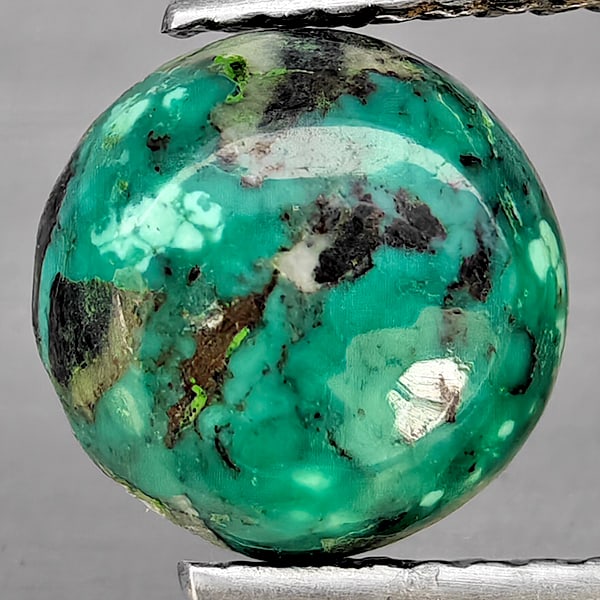 Natural Multi Color Green Turquoise 1.76 Ct. Round Shape Cabochon 8.2 Mm Gemstone from india (1 of 3)