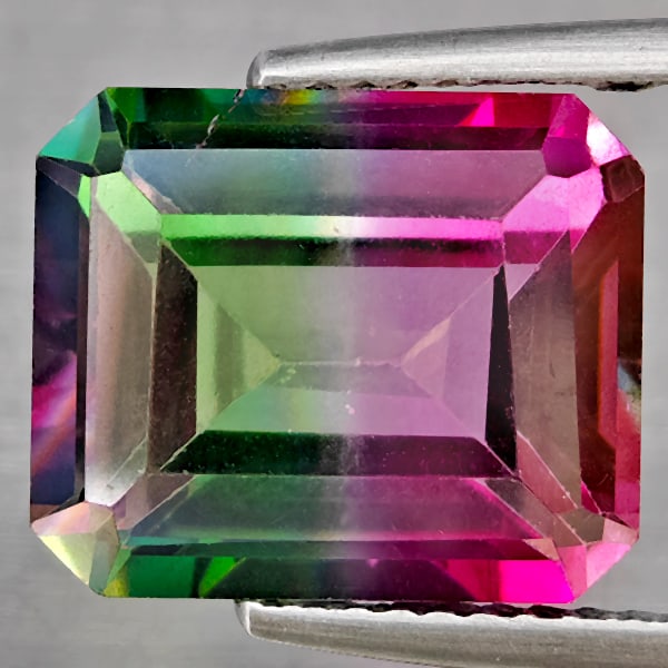 Natural Bi Color Topaz 8.14 Ct. Octagon Shape 12.2 x 10.2 Mm Gemstone from Brazil (1 of 3)