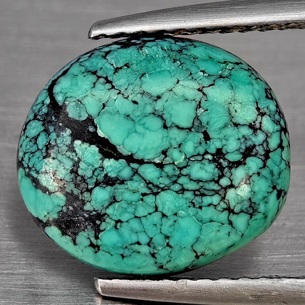Natural Multi Color Green Turquoise 2.65 Ct. Oval Shape Cabochon 11.9 x 10.4 Mm Gemstone from india (1 of 3)