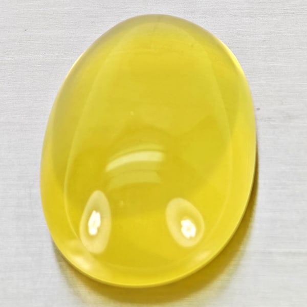 Natural Yellow Lemon Quartz 69.51 Ct. Oval Cabochon Shape 33 x 22 Mm Gemstone From Brazil (1 of 3)