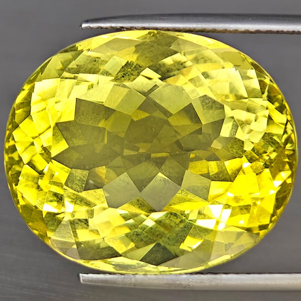 Natural Yellow Lemon Quartz 37.92 Ct. Oval Shape 22 x 19.5 Mm Gemstone from Brazil (1 of 3)