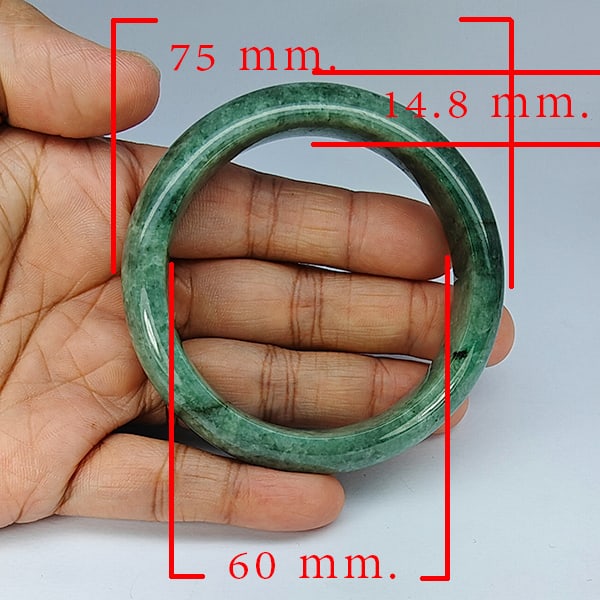 Natural Green Jade Bangle 386.82 Ct. Diameter 60 Mm. Gemstone from Thailand (1 of 3)