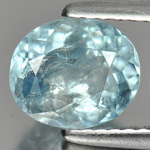 Natural Blue Aquamarine 1.57 Ct. Oval Shape 8 x 6.8 Mm. Gemstone From Brazil (1 of 3)