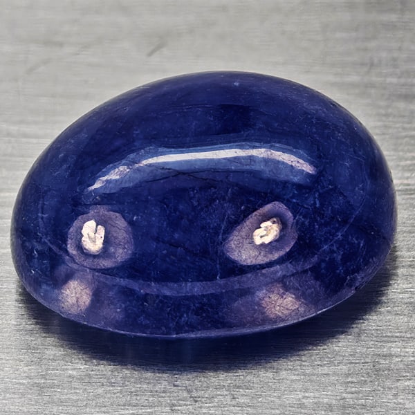 Natural Blue Sapphire 11.36 Ct. Oval Cabochon Shape 13.5 x 10.7 Mm Gemstone From Madagascar (1 of 3)