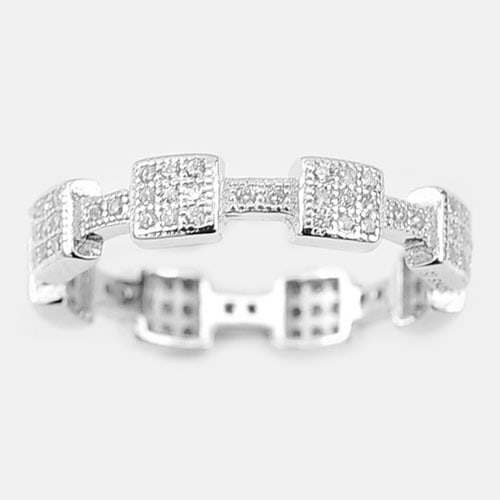 925 Sterling Silver Ring Jewelry White Gold Plated 2.10 Grams Size 6 (1 of 3)
