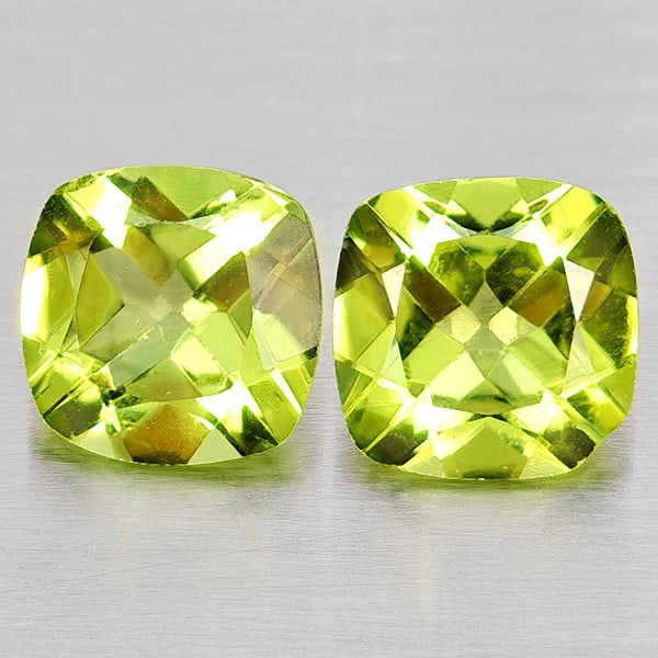 Natural Green Peridot 1.70 Ct. 2Pcs Cushion Shape 6 Mm Gemstones From Pakistan: Product ID: 805317374 Product Name: Natural Peridot Weight: 1.70 CT. Size: 6 x 6 x 3.5 MM. Shape: Cushion Shape Color: Green Clarity:VSI - SI1 Luster: Good Gems Origin: Pakistan Treatment: Unheated Cr