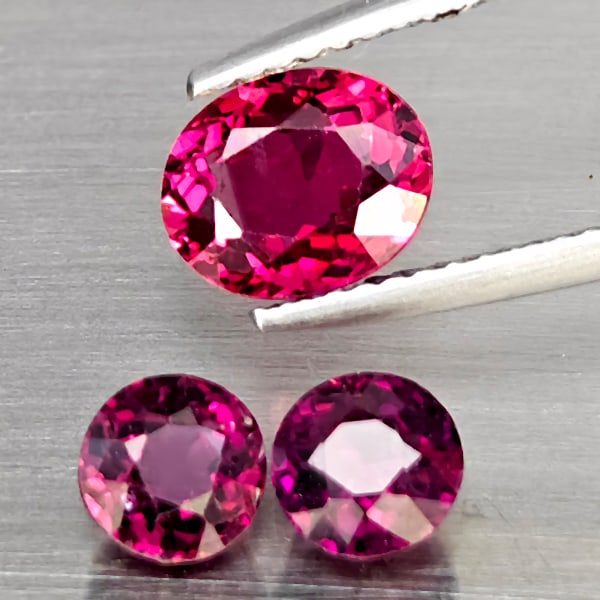Natural Pink Tourmaline 2.70 Ct. 3 Pcs Mixed Shape Gemstone from Nigeria: Product ID: 807251403 Product Name: Natural Tourmaline Weight: 2.70 CT. Size: 7.8 x 6.2 x 4.1 to 5.1 x 5.1 x 4 MM. Shape: Mixed Shape Color: Pink Clarity:VSI Luster: Good Gems Origin: Nigeria Treatmen