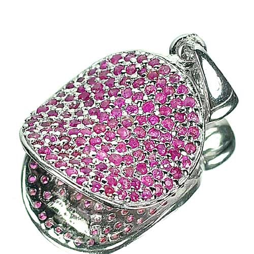 Natural Pink Ruby 925 Sterling Silver Pendant Jewelry 3.51 G. (1 of 3)