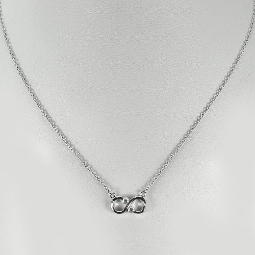 925 Sterling Silver Necklace Jewelry Length 17 Inch. 3.00 Grams (1 of 3)