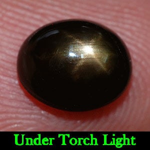 Natural Black Star Sapphire 6 Rays 2.19 Ct. Oval Cabochon Shape 7.6 x 6.1 Mm Gemstone From Thailand: Product ID: 806136688 Product Name: Natural Star Sapphire Weight: 2.19 CT. Size: 7.6 x 6.1 x 4.4 MM. Shape: Oval Cabochon Color: Black Clarity:Opaque Luster: Good 6 Rays Star Gems Origin: Thailand Tre