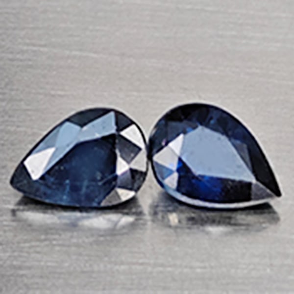 Natural Blue Sapphire 0.64 Ct. 2 Pcs Pear Shape 5 x 3.6 Mm Gemstone From Madagascar: Product ID: 806012411 Product Name: Natural Blue Sapphire Weight: 0.64 CT. Size: 5 x 3.6 x 3 MM. Shape: Pear Shape Color: Blue Clarity:SI1 Luster: Good Gems Origin: Madagascar Treatment: Heated Crysta