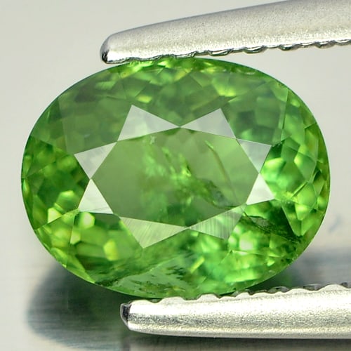 Natural Green Apatite 1.24 Ct. Oval Shape 7.5 x 5.8 Mm Gemstone from Tanzania (1 of 3)
