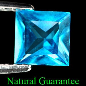 Natural Swiss Blue Topaz 0.80 Ct. Princess Cut 5.5 Mm Gemstone from Brazil: Product ID: 807137783 Product Name: Natural Blue Topaz Weight: 0.80 CT. Size: 5.5 x 5.5 x 3.2 MM. Shape: Square Princess Cut Color: Swiss Blue Clarity:VVS Luster: Good Gems Origin: Brazil Treatment: T