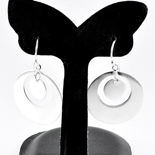 925 Sterling Silver Earrings Jewelry Size 28 x 25 Mm. 4.45 Grams (1 of 3)