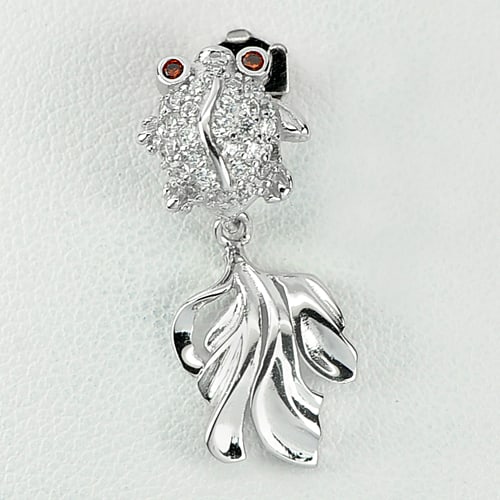925 Sterling Silver Pendant Jewelry with White CZ Beautiful Fish Design 2.30 G.: Product ID: 280530246 Product Type: 925 Sterling Silver Fine Jewelry Jewelry Weight: 2.30 Grams. Gemstones Color: Silver Metal: Solid Silver 92.5%. Gemstone Detail: About 2.30 Grams. Round Orange CZ S