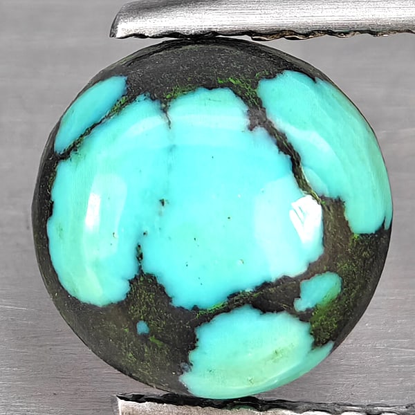 Natural Multi Color Green Turquoise 1.96 Ct. Round Shape Cabochon 8.5 Mm Gemstone from india (1 of 3)