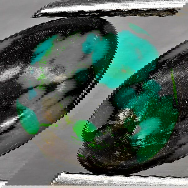 Natural Multi Color Green Turquoise 1.14 Ct. Round Shape Cabochon 8.3 Mm Gemstone from india (1 of 3)