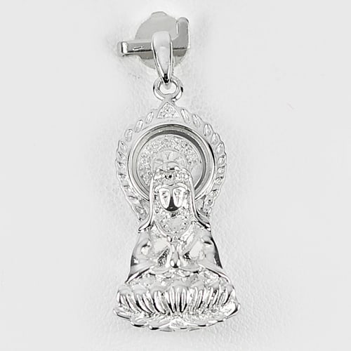 925 Sterling Silver Pendant Jewelry with CZ 3.20 G. White Color Guan Yin: Product ID: 280530215 Product Type: 925 Sterling Silver Fine Jewelry Jewelry Weight: 3.20 Grams. Gemstones Color: Silver Metal: Solid Silver 92.5%. Gemstone Detail: About 3.20 Grams. Round White CZ Si