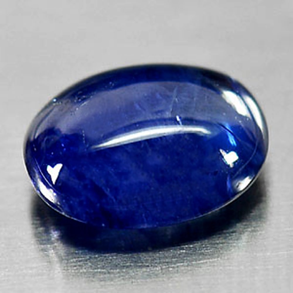 Natural Blue Ceylon Sapphire 1.30 Ct. Oval Cabochon Shape 7.1 x 5.5 Mm. Gemstone From Sri Lanka (1 of 3)